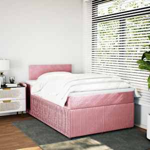 Box spring postel s matrací růžová 120 x 200 cm samet - obrázek 5