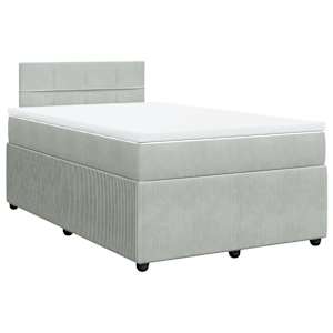 Box spring postel s matrací světle šedá 120 x 200 cm samet - obrázek 3