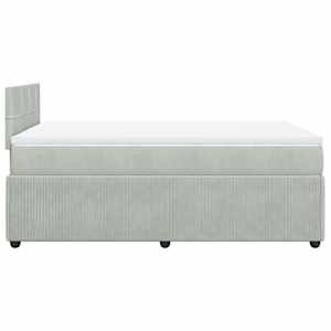 Box spring postel s matrací světle šedá 120 x 200 cm samet - obrázek 7