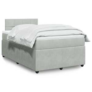 Box spring postel s matrací světle šedá 120 x 200 cm samet - obrázek 1