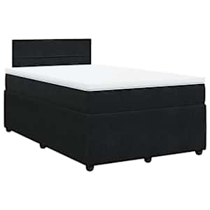vidaXL Cama boxspring com colchão 120x200 cm veludo preto