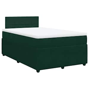 Box spring postel s matrací tmavě zelená 120 x 200 cm samet - obrázek 3