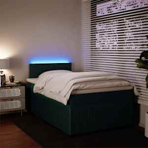 Box spring postel s matrací tmavě zelená 120 x 200 cm samet - obrázek 4