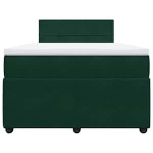 Box spring postel s matrací tmavě zelená 120 x 200 cm samet - obrázek 6