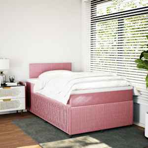 Box spring postel s matrací růžová 120 x 200 cm samet - obrázek 5