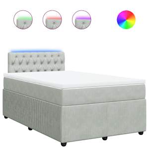Box spring postel s matrací světle šedá 120 x 200 cm samet - obrázek 2