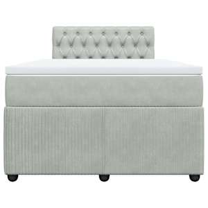 Box spring postel s matrací světle šedá 120 x 200 cm samet - obrázek 6