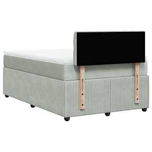 Box spring postel s matrací světle šedá 120 x 200 cm samet - obrázek 8