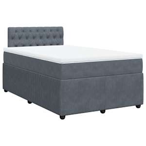 Box spring postel s matrací tmavě šedá 120 x 200 cm samet - obrázek 3