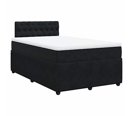 vidaXL Cama boxspring com colch&atilde;o 120x200 cm veludo preto