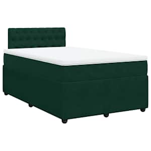 Box spring postel s matrací tmavě zelená 120 x 200 cm samet - obrázek 3