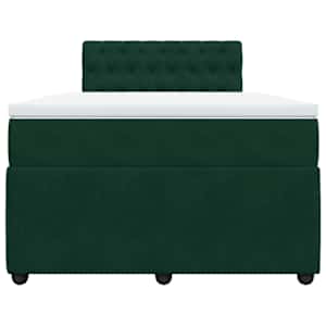 Box spring postel s matrací tmavě zelená 120 x 200 cm samet - obrázek 6
