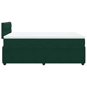 Box spring postel s matrací tmavě zelená 120 x 200 cm samet - obrázek 7