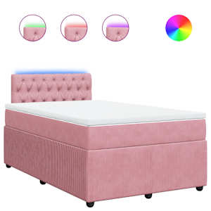 Box spring postel s matrací růžová 120 x 200 cm samet - obrázek 2