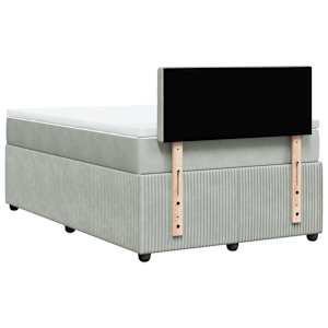 Box spring postel s matrací světle šedá 120 x 200 cm samet - obrázek 8