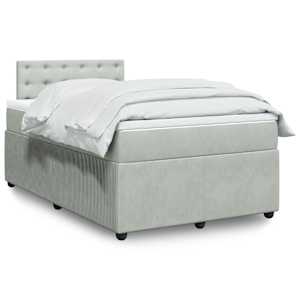 Box spring postel s matrací světle šedá 120 x 200 cm samet - obrázek 1