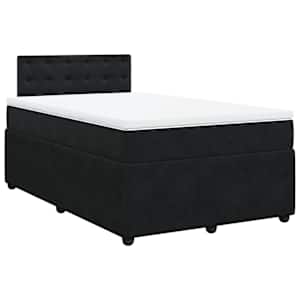 vidaXL Boxspringbett mit Matratze Schwarz 120x200 cm Samt