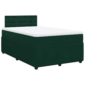 Box spring postel s matrací tmavě zelená 120 x 200 cm samet - obrázek 3