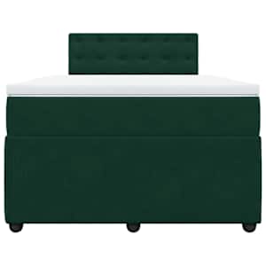 Box spring postel s matrací tmavě zelená 120 x 200 cm samet - obrázek 6