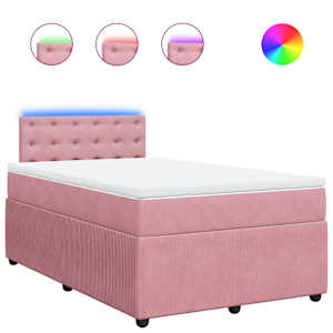 Box spring postel s matrací růžová 120 x 200 cm samet - obrázek 2