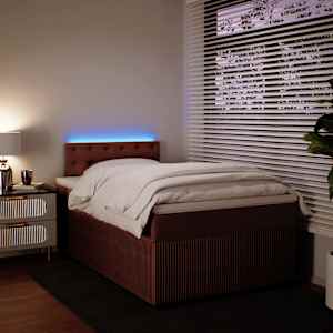 Box spring postel s matrací růžová 120 x 200 cm samet - obrázek 4