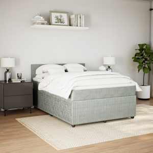 Box spring postel s matrací světle šedá 140x190 cm samet - obrázek 5