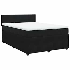 Box spring postel s matrací černá 140 x 190 cm samet - obrázek 3