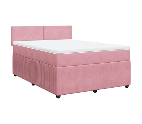 vidaXL &Kappa;&rho;&epsilon;&beta;ά&tau;&iota; Boxspring &mu;&epsilon; &Sigma;&tau;&rho;ώ&mu;&alpha; &Rho;&omicron;&zeta; 140x190 &epsilon;&kappa;. &Beta;&epsilon;&lambda;&omicron;ύ&delta;&iota;&nu;&omicron;