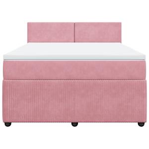 Box spring postel s matrací růžová 140x190 cm samet - obrázek 6