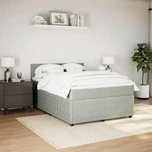 Box spring postel s matrací světle šedá 140x190 cm samet - obrázek 5