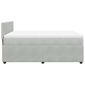 Box spring postel s matrací světle šedá 140x190 cm samet - obrázek 7