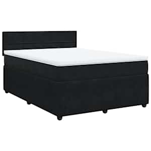 Box spring postel s matrací černá 140 x 190 cm samet - obrázek 3