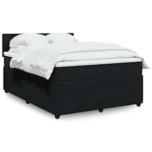 Box spring postel s matrací černá 140 x 190 cm samet - obrázek 1