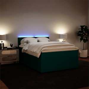 Box spring postel s matrací tmavě zelená 140x190 cm samet - obrázek 4