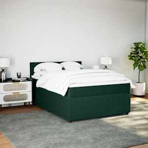 Box spring postel s matrací tmavě zelená 140x190 cm samet - obrázek 5