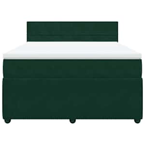 Box spring postel s matrací tmavě zelená 140x190 cm samet - obrázek 6