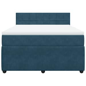 Box spring postel s matrací modrá 140 x 190 cm samet - obrázek 6