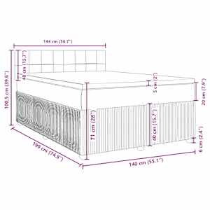 Box spring postel s matrací růžová 140x190 cm samet - obrázek 18