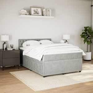 Box spring postel s matrací světle šedá 140x190 cm samet - obrázek 5
