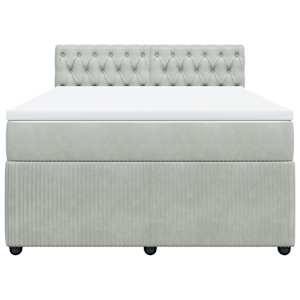Box spring postel s matrací světle šedá 140x190 cm samet - obrázek 6