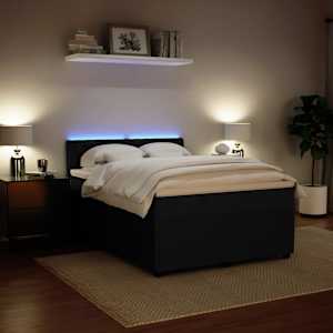 Box spring postel s matrací černá 140 x 190 cm samet - obrázek 4