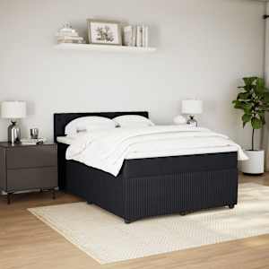 Box spring postel s matrací černá 140 x 190 cm samet - obrázek 5