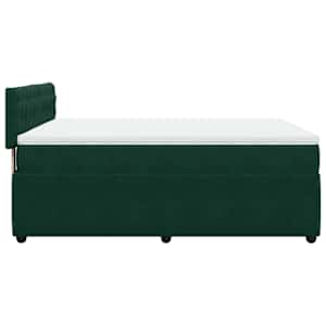 Box spring postel s matrací tmavě zelená 140x190 cm samet - obrázek 7