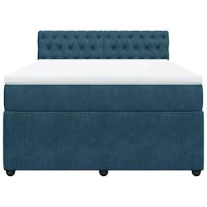Box spring postel s matrací modrá 140 x 190 cm samet - obrázek 6