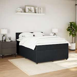 Box spring postel s matrací černá 140 x 190 cm samet - obrázek 5