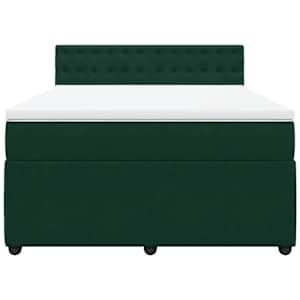 Box spring postel s matrací tmavě zelená 140x190 cm samet - obrázek 6