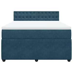 Box spring postel s matrací modrá 140 x 190 cm samet - obrázek 6