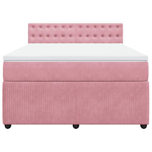 Box spring postel s matrací růžová 140x190 cm samet - obrázek 6