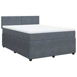 Box spring postel s matrací tmavě šedá 140x200 cm samet - obrázek 3