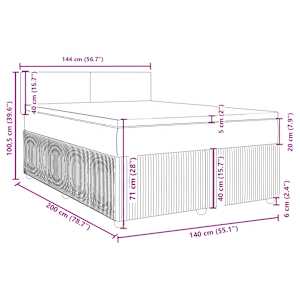 Box spring postel s matrací tmavě šedá 140x200 cm samet - obrázek 18